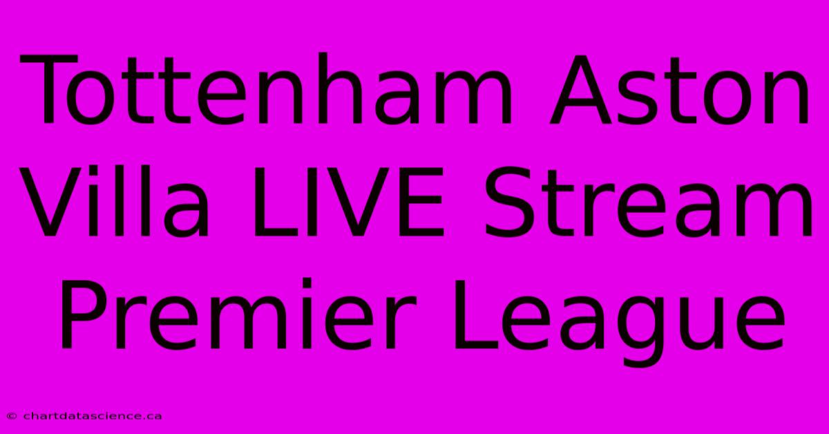 Tottenham Aston Villa LIVE Stream Premier League