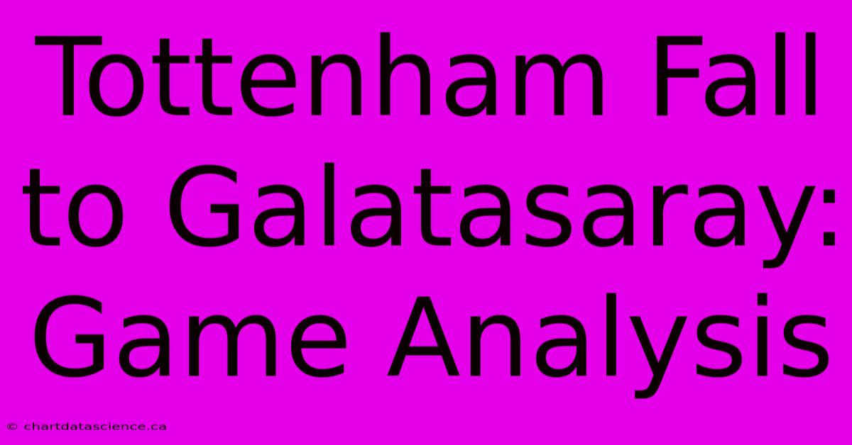 Tottenham Fall To Galatasaray: Game Analysis