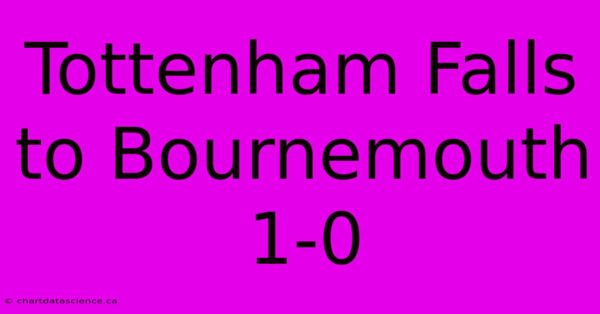 Tottenham Falls To Bournemouth 1-0