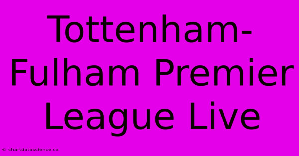 Tottenham-Fulham Premier League Live