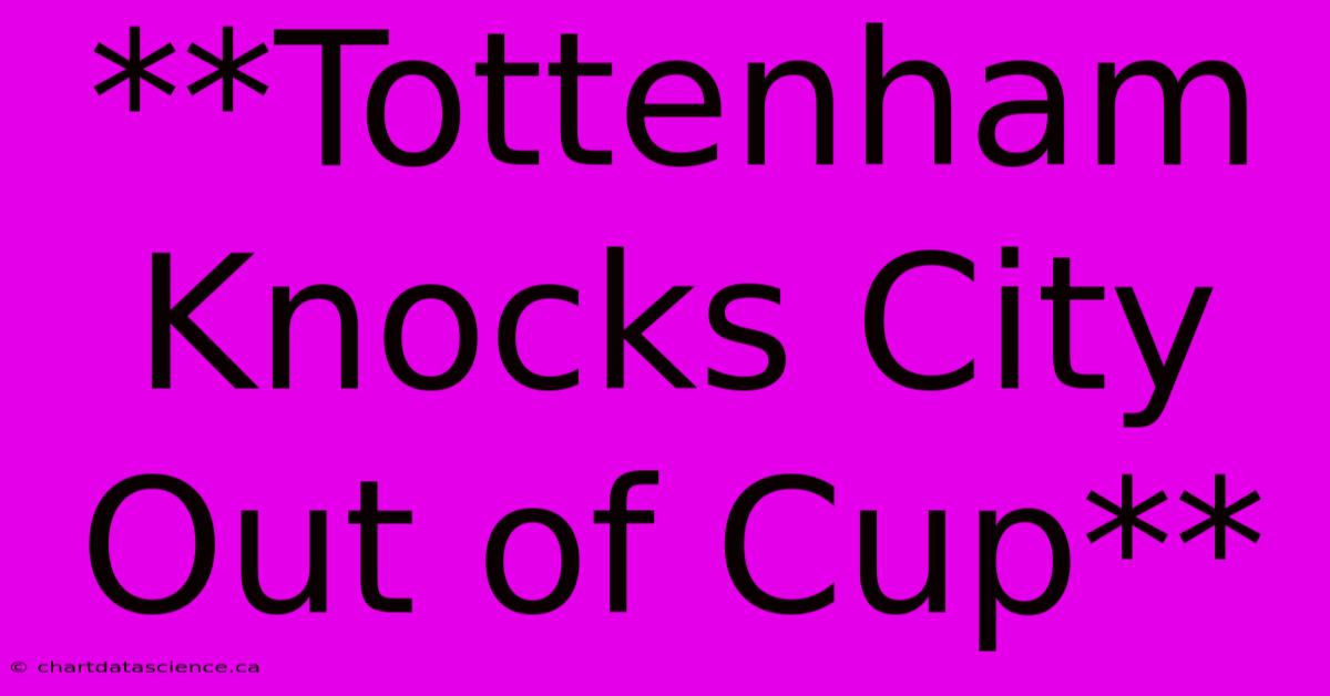 **Tottenham Knocks City Out Of Cup** 