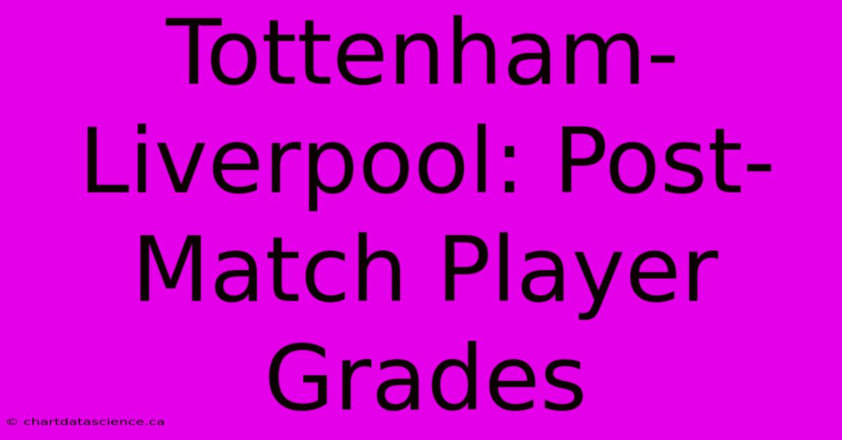 Tottenham-Liverpool: Post-Match Player Grades