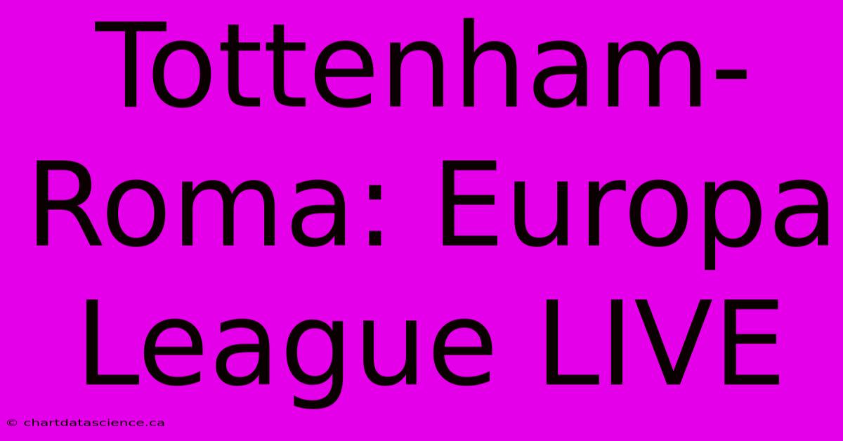 Tottenham-Roma: Europa League LIVE