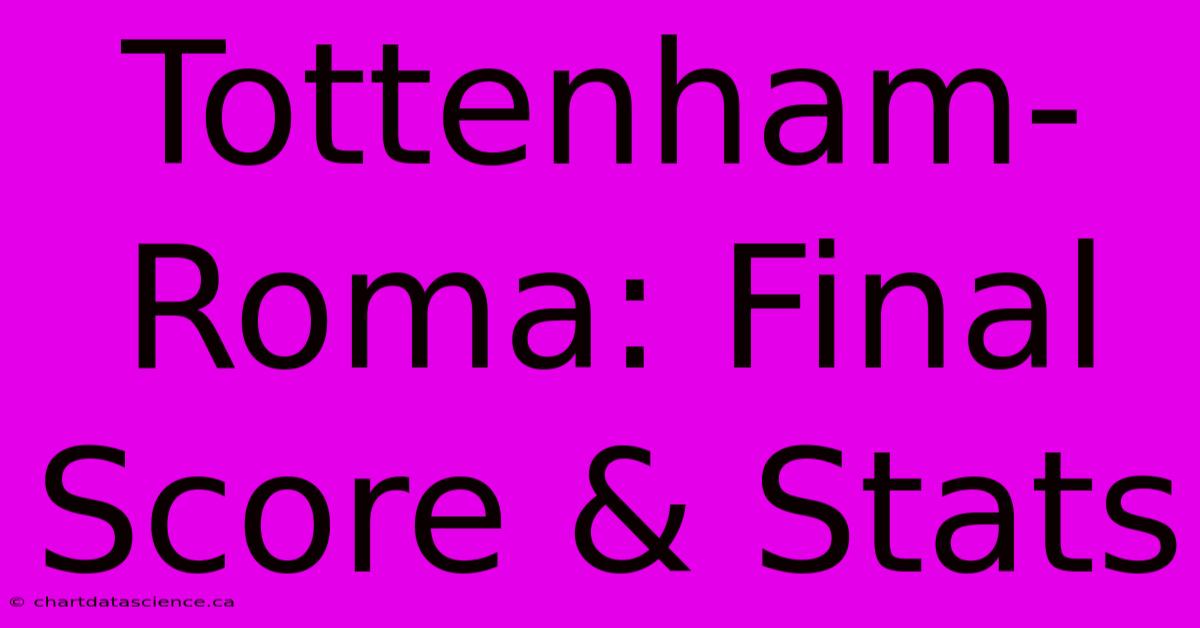 Tottenham-Roma: Final Score & Stats