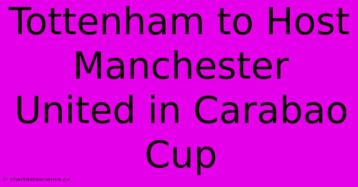 Tottenham To Host Manchester United In Carabao Cup