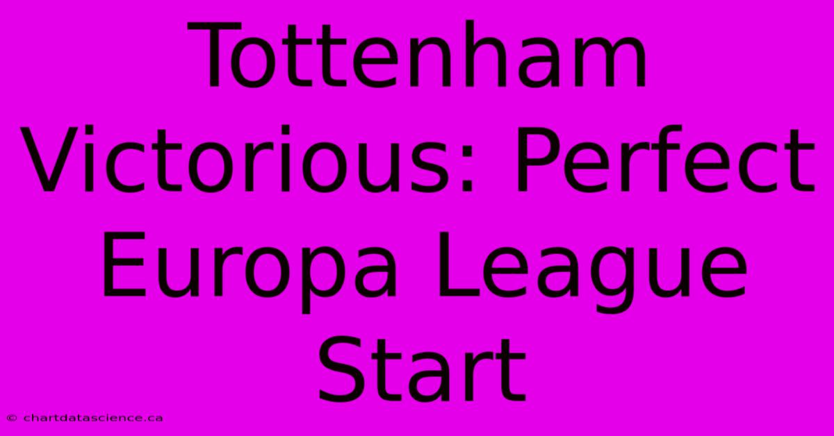 Tottenham Victorious: Perfect Europa League Start