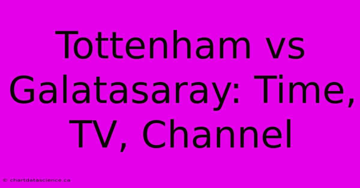 Tottenham Vs Galatasaray: Time, TV, Channel