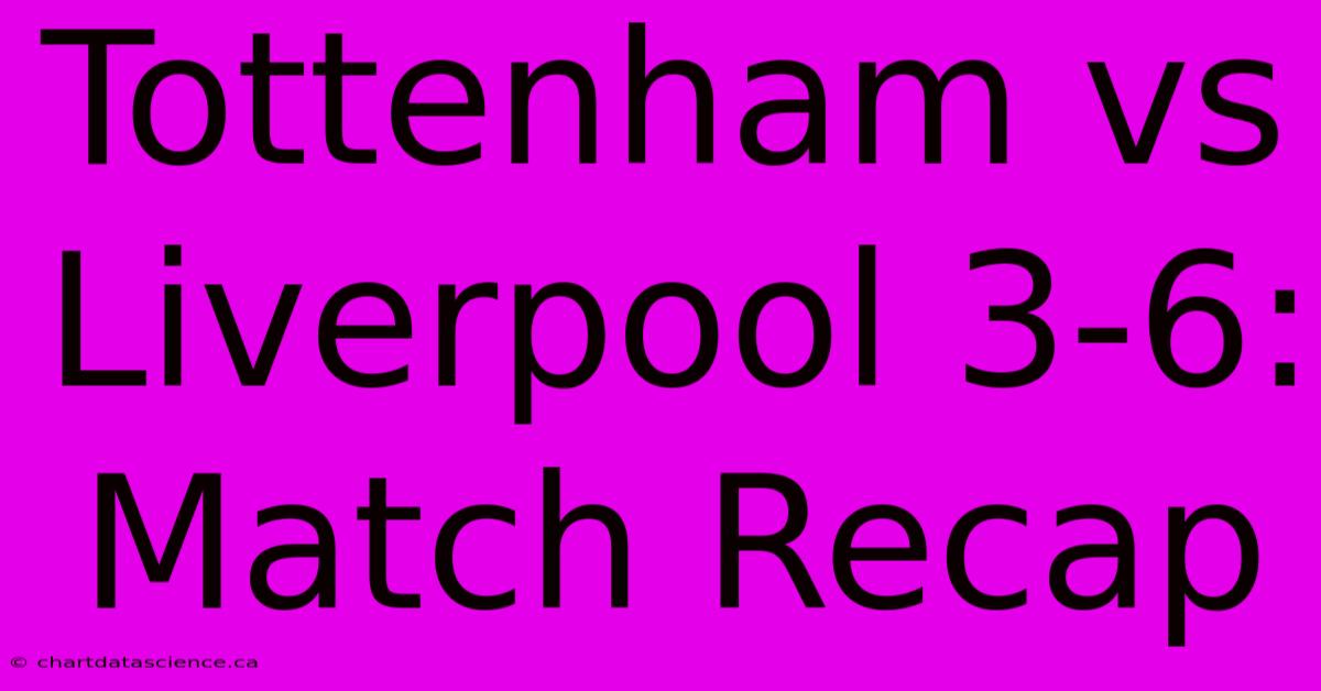 Tottenham Vs Liverpool 3-6: Match Recap