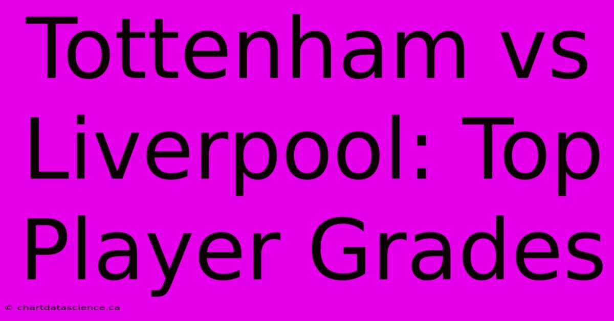 Tottenham Vs Liverpool: Top Player Grades