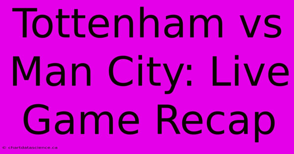 Tottenham Vs Man City: Live Game Recap