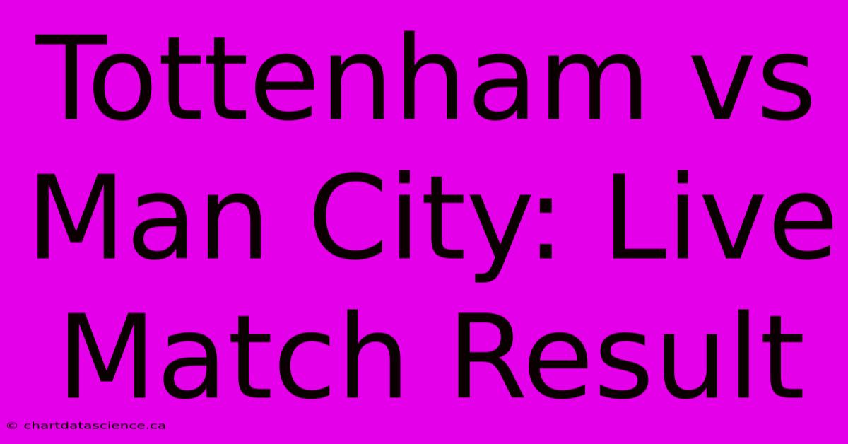 Tottenham Vs Man City: Live Match Result 