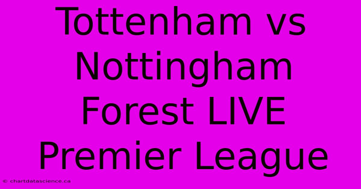 Tottenham Vs Nottingham Forest LIVE Premier League