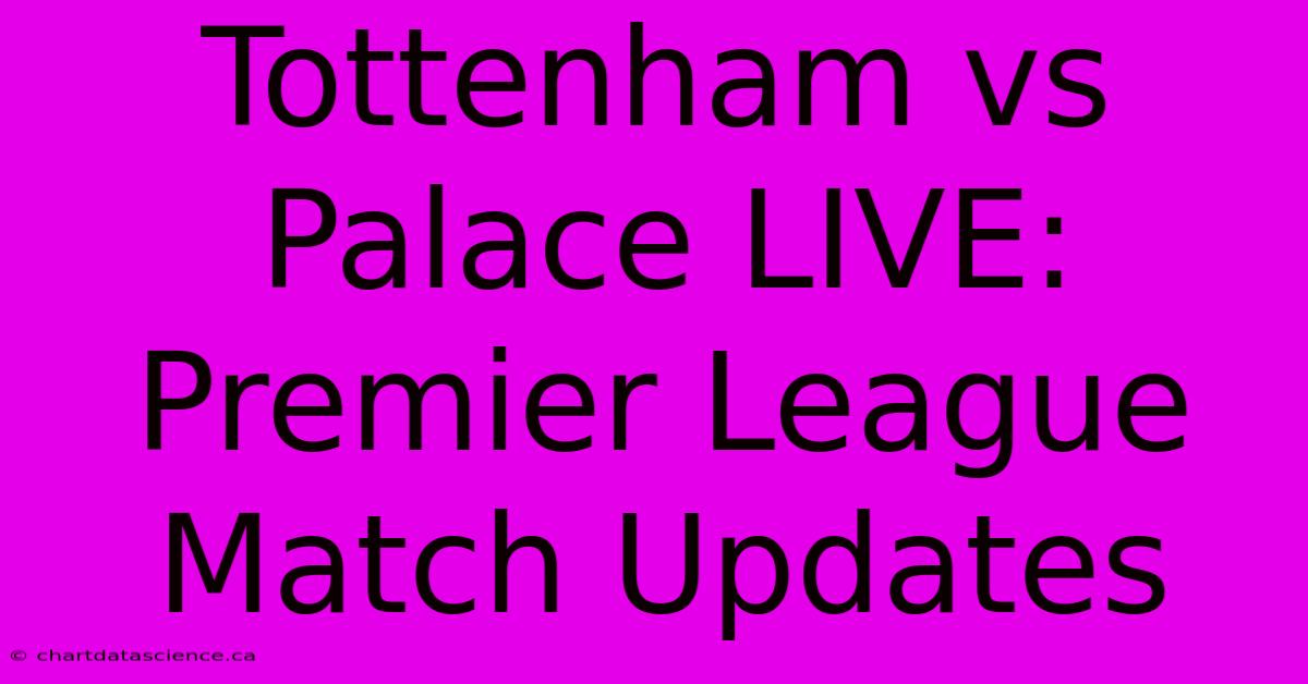 Tottenham Vs Palace LIVE: Premier League Match Updates