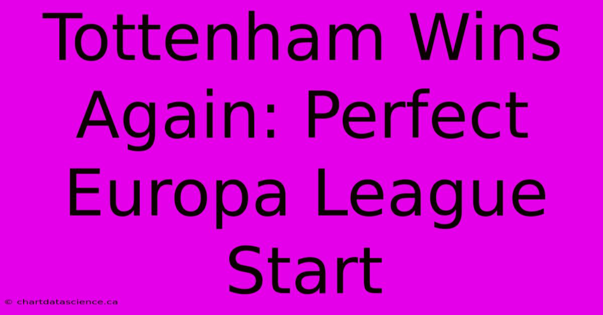 Tottenham Wins Again: Perfect Europa League Start