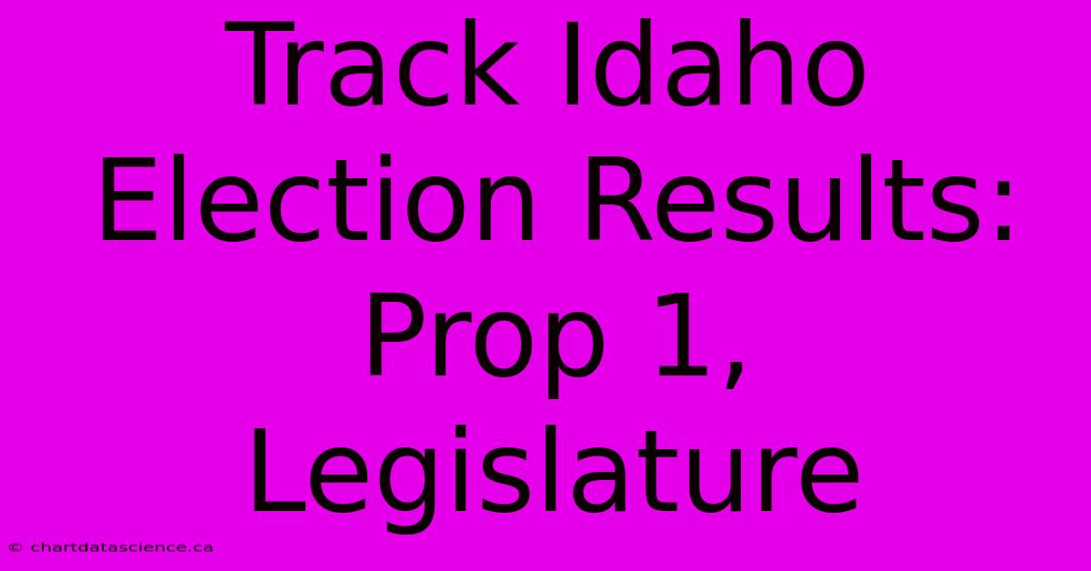 Track Idaho Election Results: Prop 1, Legislature