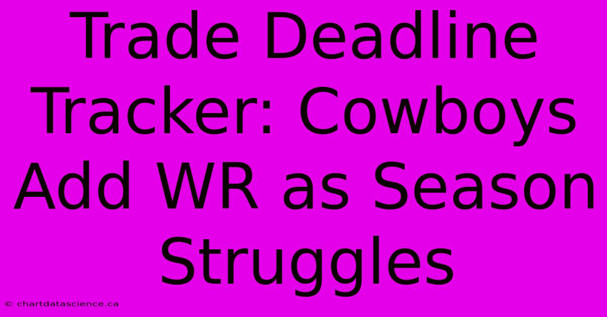 Trade Deadline Tracker: Cowboys Add WR As Season Struggles