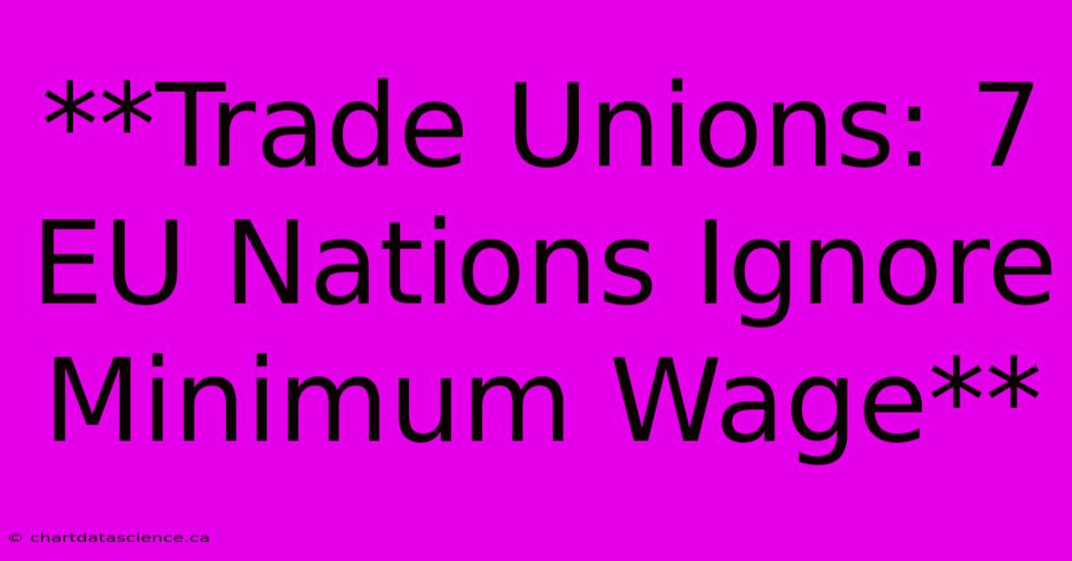 **Trade Unions: 7 EU Nations Ignore Minimum Wage**