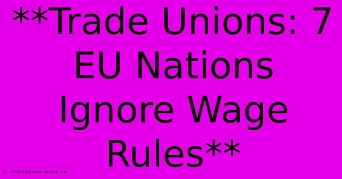 **Trade Unions: 7 EU Nations Ignore Wage Rules**