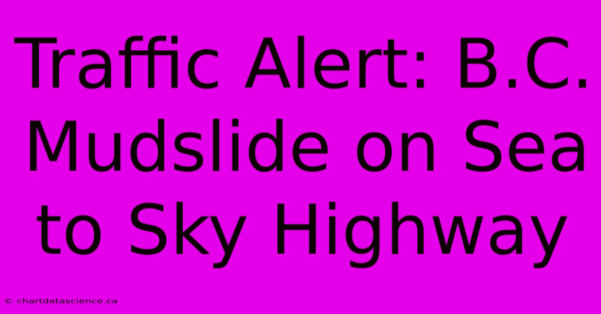 Traffic Alert: B.C. Mudslide On Sea To Sky Highway