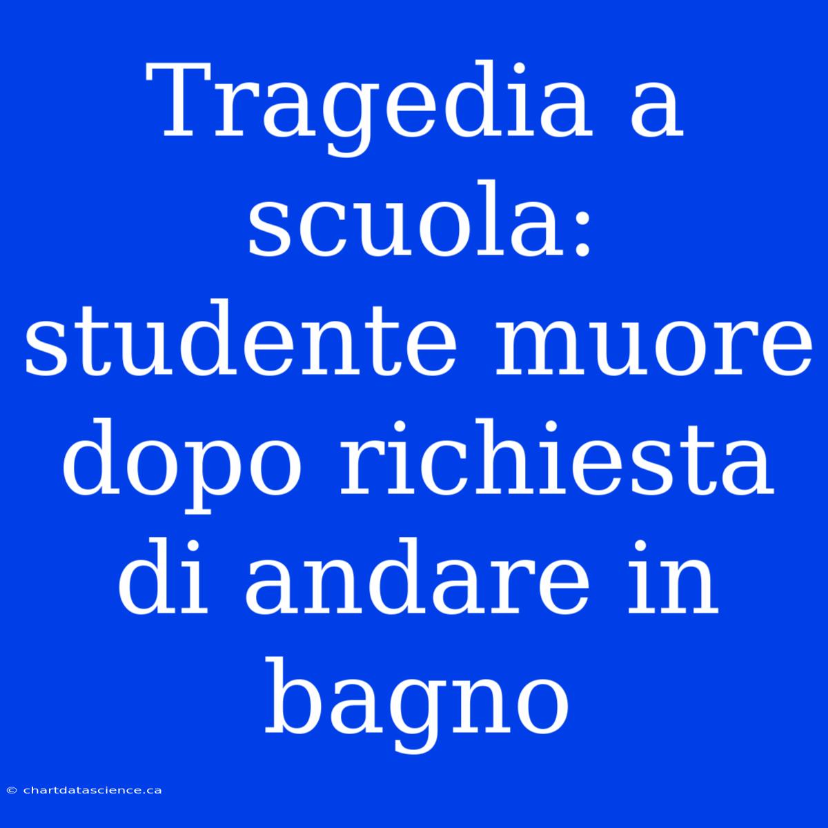 Tragedia A Scuola: Studente Muore Dopo Richiesta Di Andare In Bagno