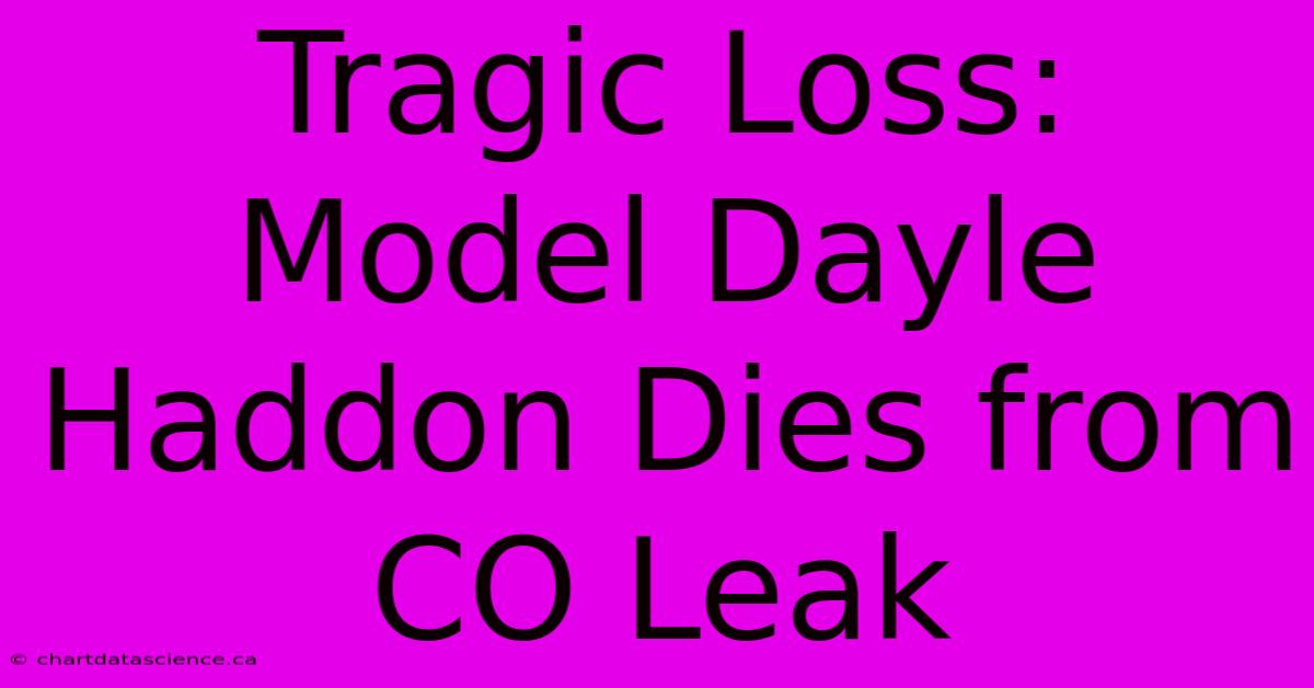 Tragic Loss: Model Dayle Haddon Dies From CO Leak