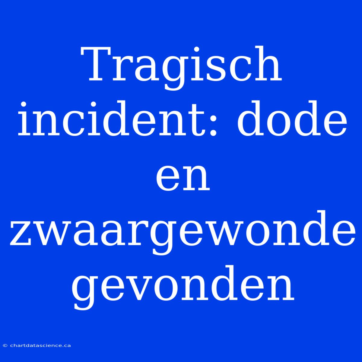 Tragisch Incident: Dode En Zwaargewonde Gevonden