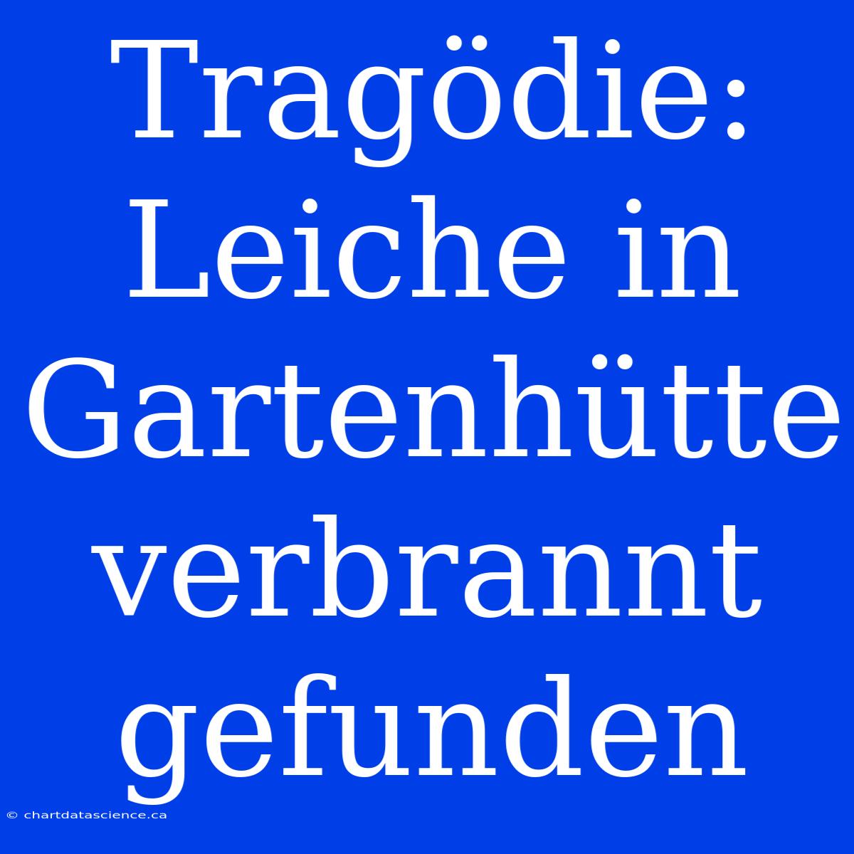 Tragödie: Leiche In Gartenhütte Verbrannt Gefunden