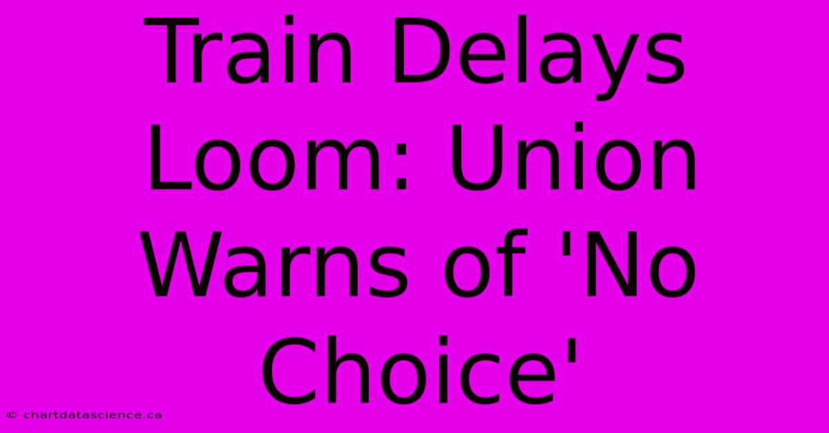 Train Delays Loom: Union Warns Of 'No Choice'