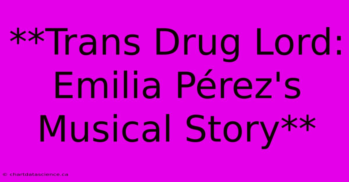 **Trans Drug Lord: Emilia Pérez's Musical Story**