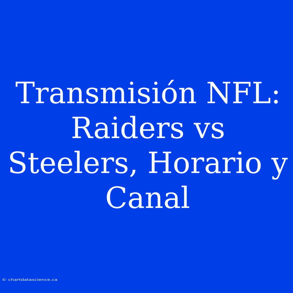 Transmisión NFL: Raiders Vs Steelers, Horario Y Canal