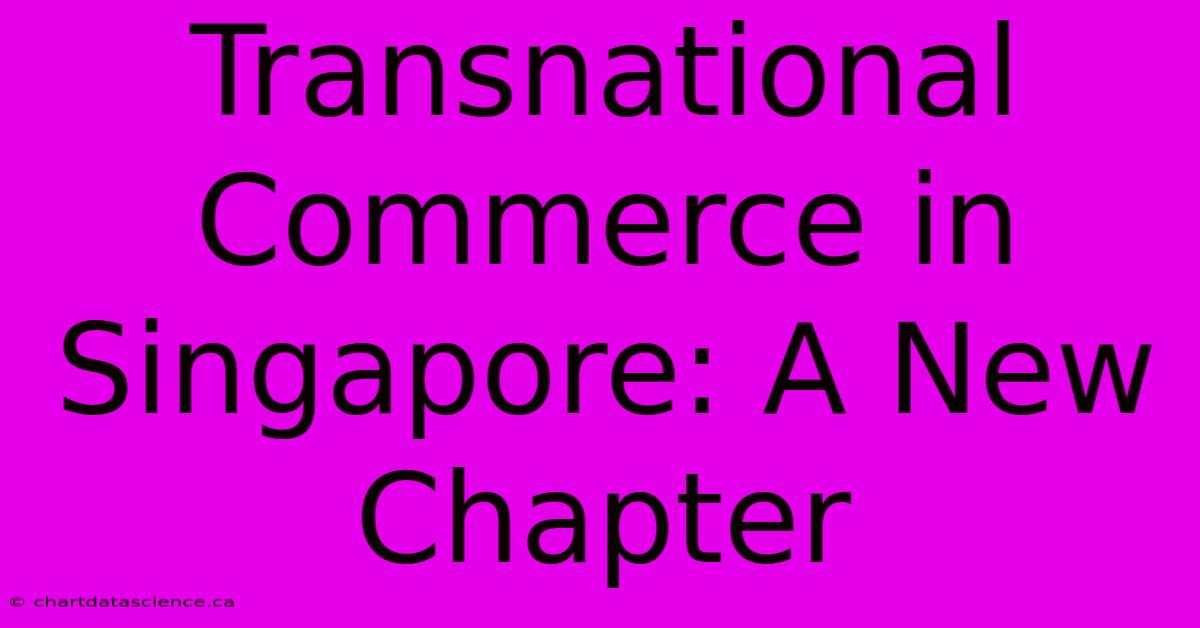 Transnational Commerce In Singapore: A New Chapter