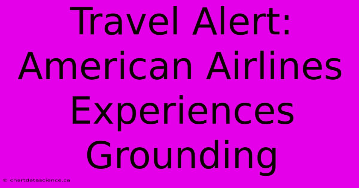 Travel Alert: American Airlines Experiences Grounding