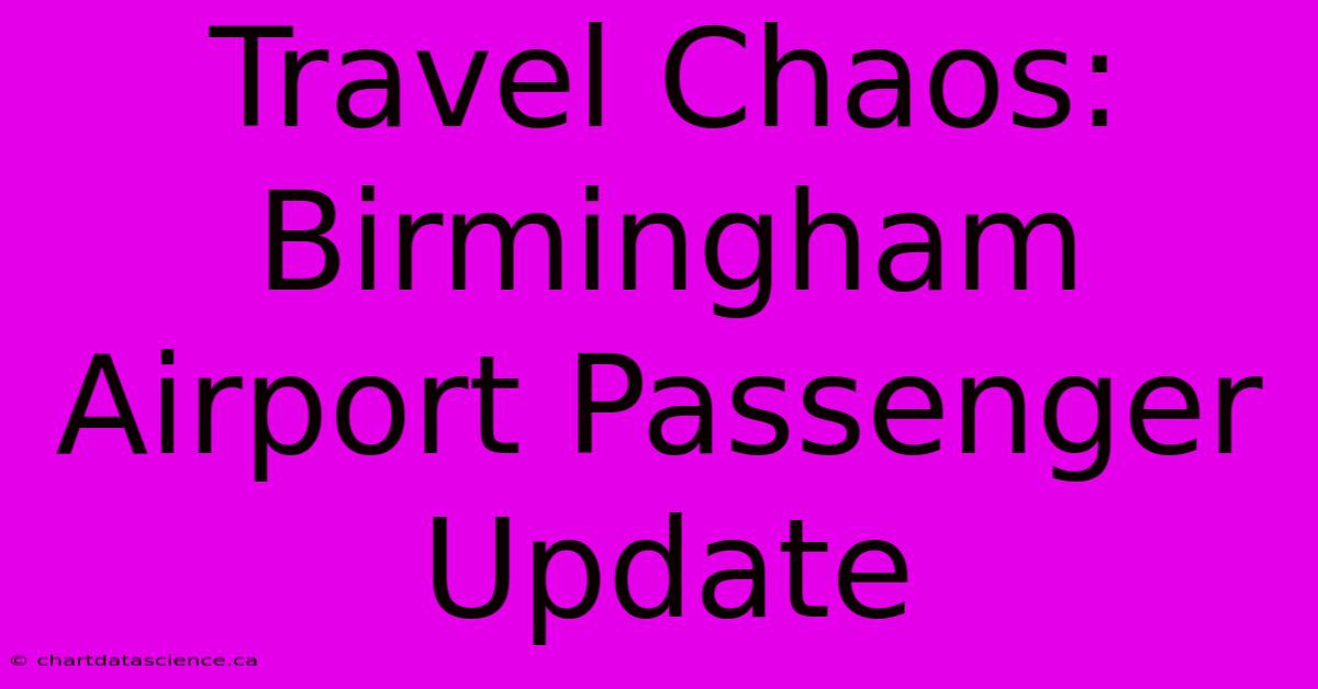 Travel Chaos: Birmingham Airport Passenger Update