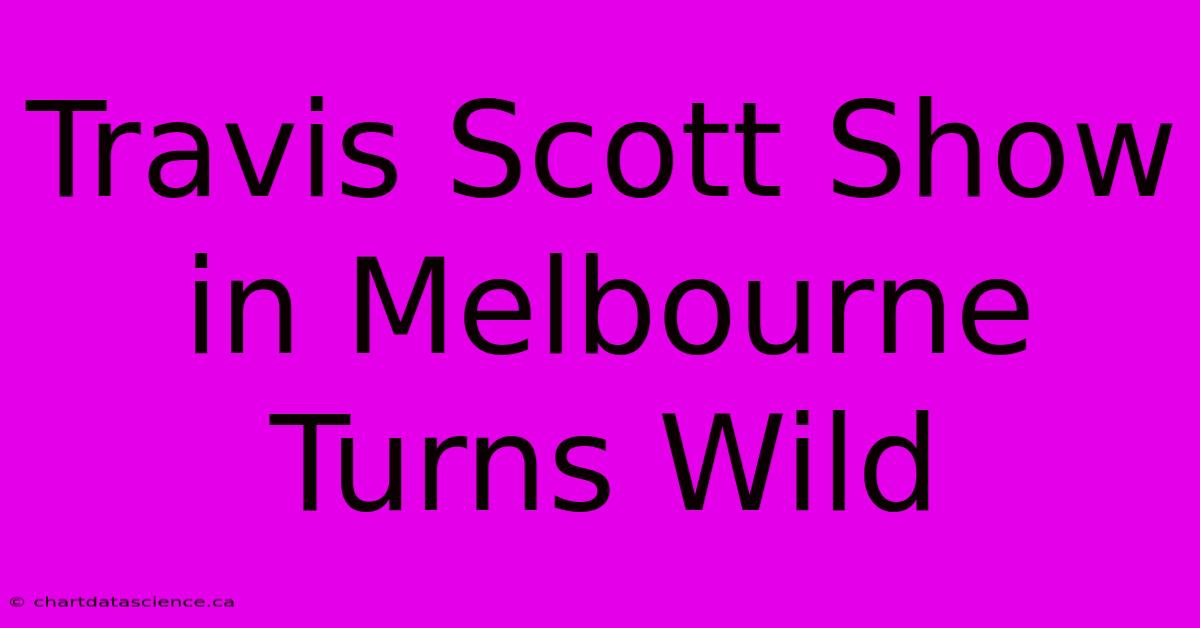 Travis Scott Show In Melbourne Turns Wild