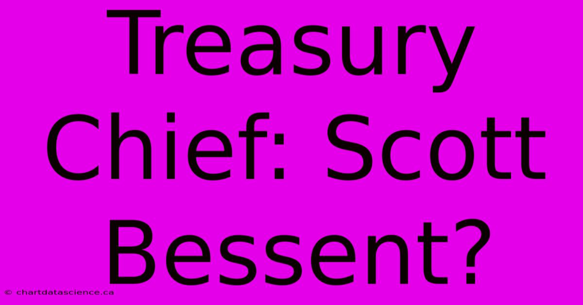 Treasury Chief: Scott Bessent?