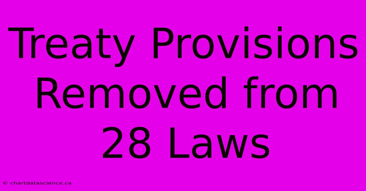 Treaty Provisions Removed From 28 Laws