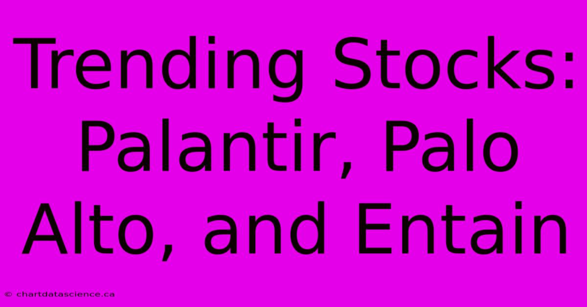 Trending Stocks: Palantir, Palo Alto, And Entain