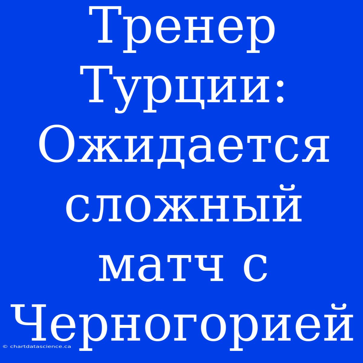 Тренер Турции: Ожидается Сложный Матч С Черногорией