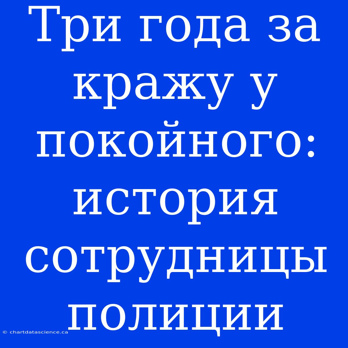 Три Года За Кражу У Покойного: История Сотрудницы Полиции