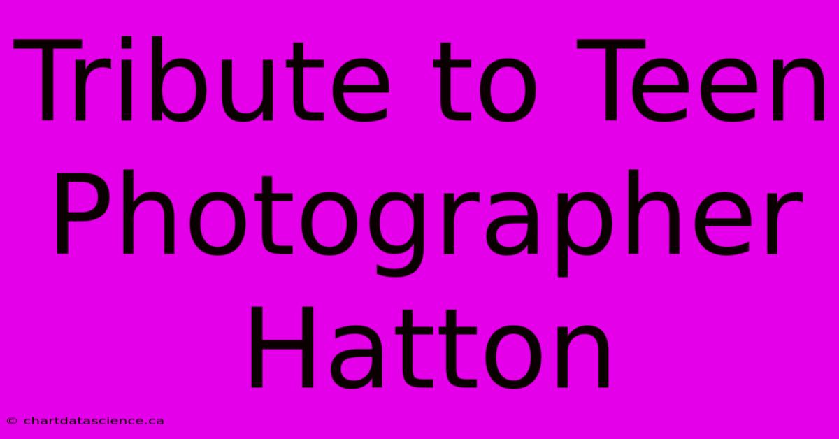 Tribute To Teen Photographer Hatton