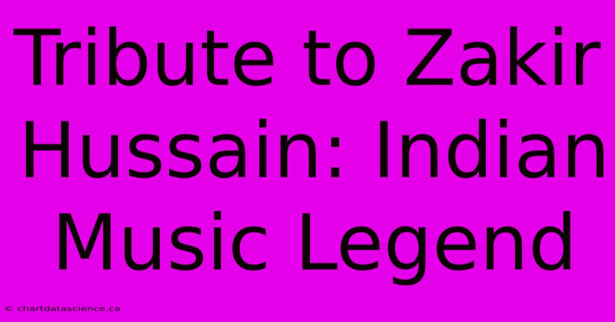 Tribute To Zakir Hussain: Indian Music Legend