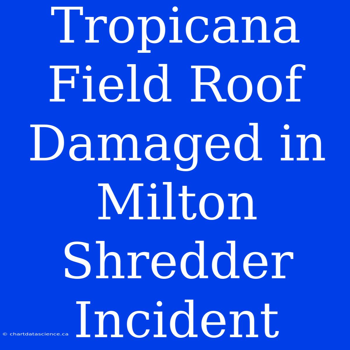 Tropicana Field Roof Damaged In Milton Shredder Incident