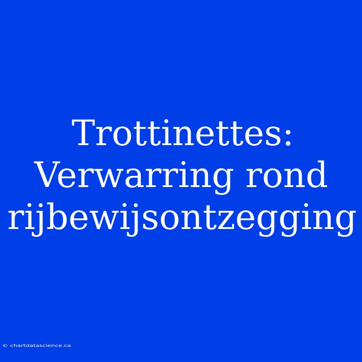 Trottinettes: Verwarring Rond Rijbewijsontzegging