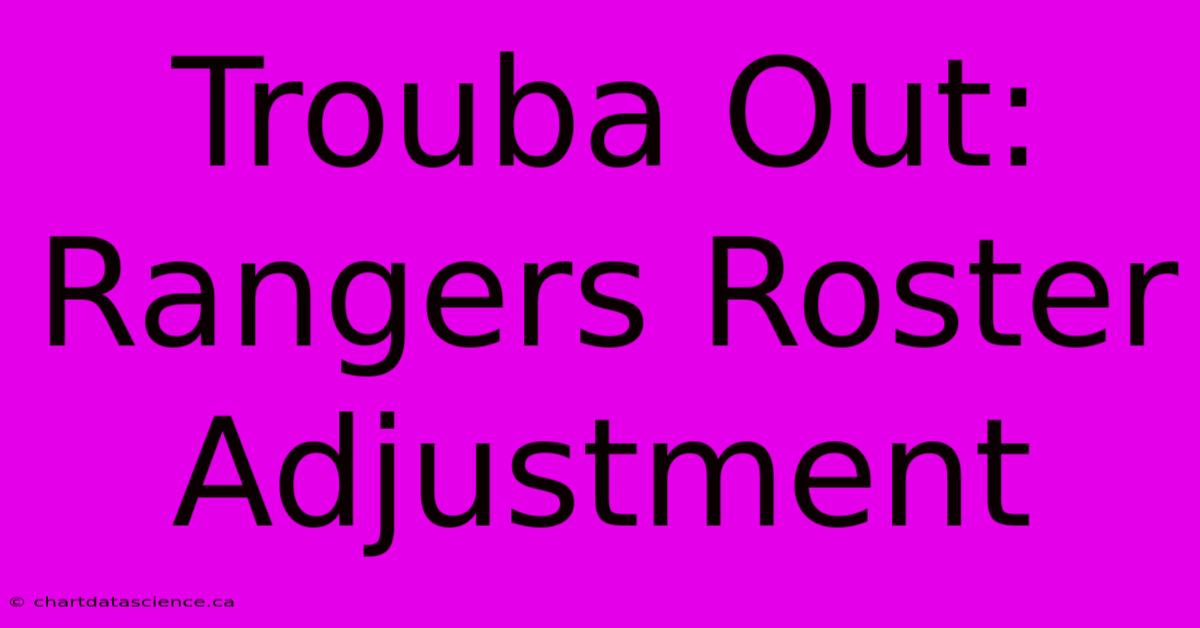 Trouba Out: Rangers Roster Adjustment