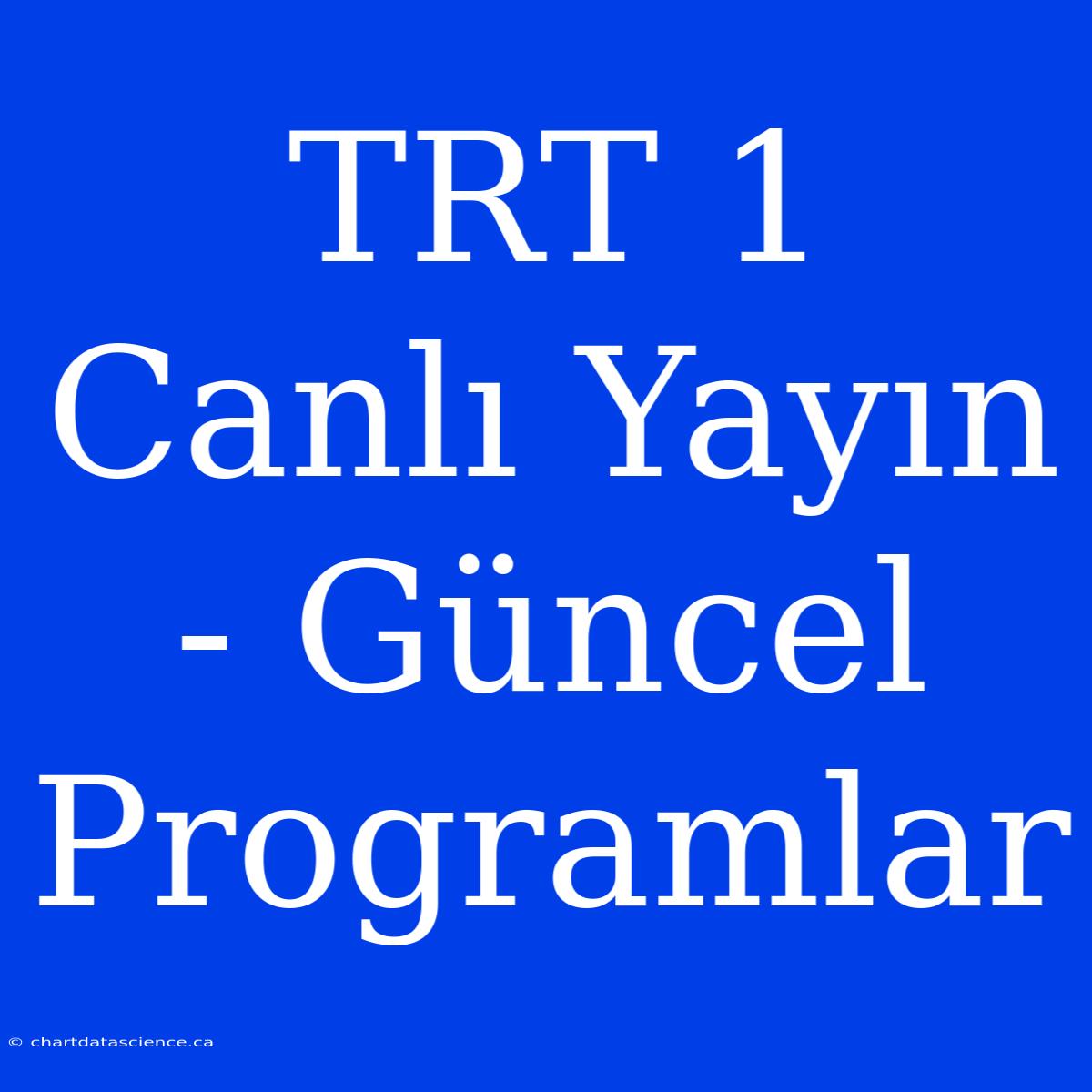 TRT 1 Canlı Yayın - Güncel Programlar