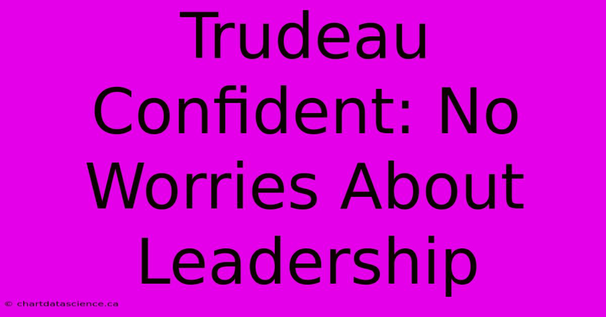 Trudeau Confident: No Worries About Leadership