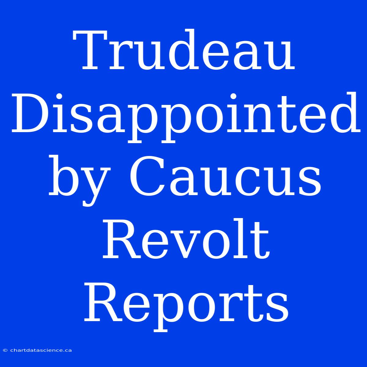 Trudeau Disappointed By Caucus Revolt Reports