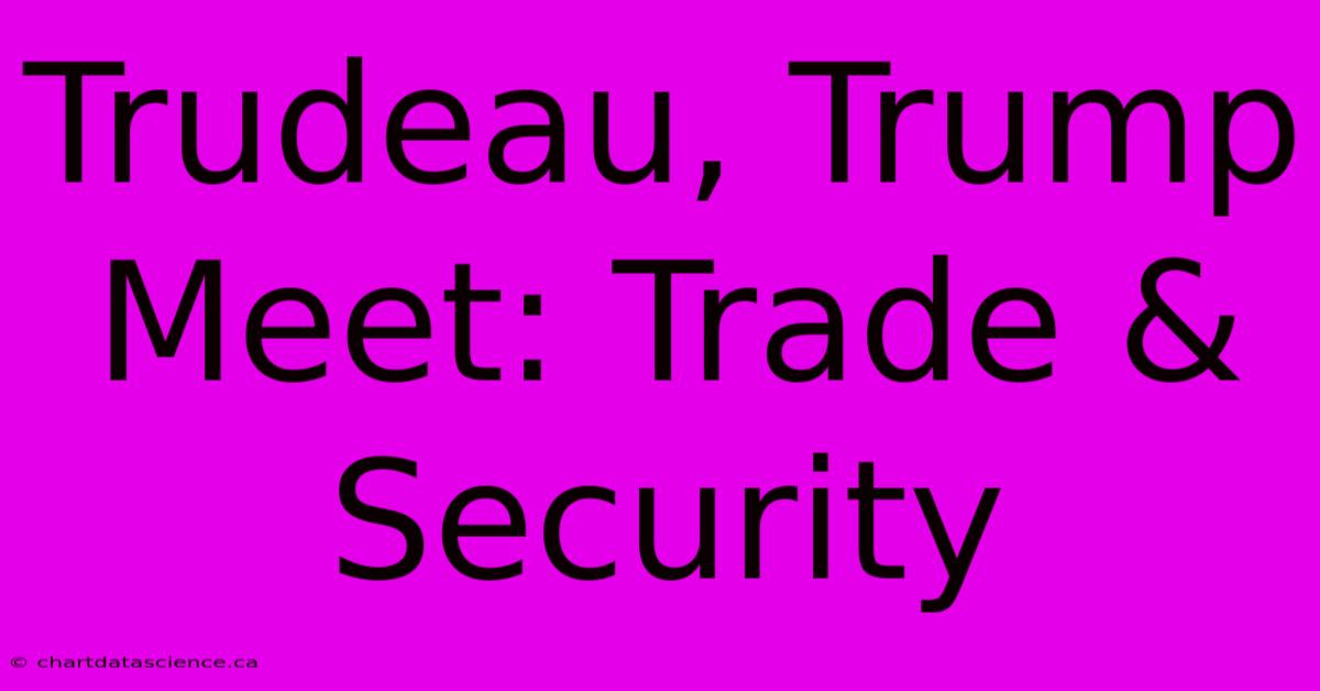 Trudeau, Trump Meet: Trade & Security