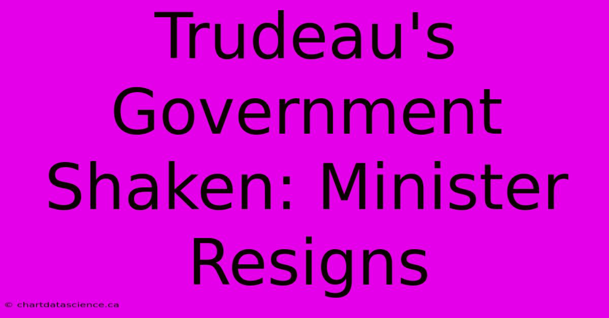 Trudeau's Government Shaken: Minister Resigns