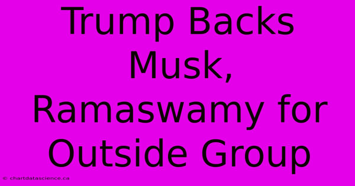 Trump Backs Musk, Ramaswamy For Outside Group